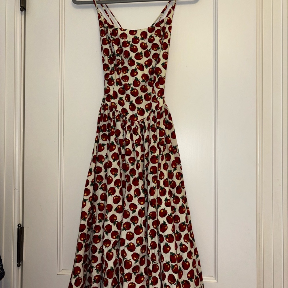 Red Apple Print Dress